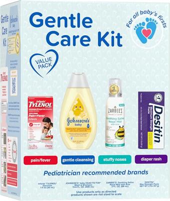 Amazon.com: Johnsons Baby Gentle Care Kit, Baby Skin Care, 4 Items, Includes Desitin Maximum Strength Paste, Infants Tylenol, Fever Reducer, Johnson