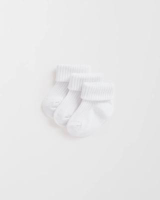 Baby Unisex 3 Pack Turnover Socks - White | Target Australia