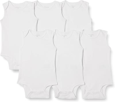 Amazon.com: Amazon Essentials Unisex Toddlers Baby Unisex 6-Pack Sleeveless Bodysuits, White, 3-6 Months : Clothing, Shoes & Jewelry
