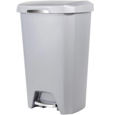 Hefty Kitchen Trash Can, 12.1 Gallon Plastic Step Garbage Bin with Soft Close Foot Pedal Lid, Gray - Walmart.com