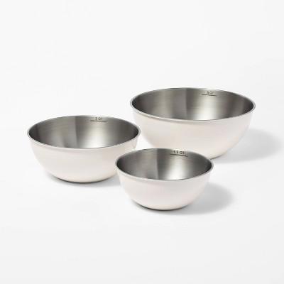 3pc (5qt, 3qt & 1.5qt) Stainless Steel Non-Slip Mixing Bowls (no lids) - Figmint™ : Target