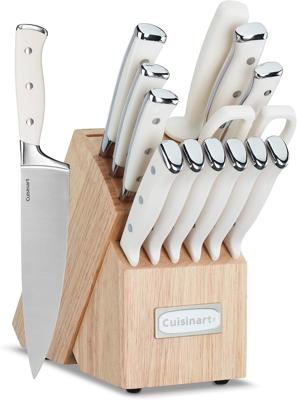 Amazon.com: Cuisinart 15-Piece Knife Set with Block, High Carbon Stainless Steel, Forged Triple Rivet, Natural C77CTR-15P: Home & Kitchen