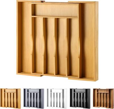 Amazon.com - oridom Expandable Bamboo Kitchen Drawer Organizer for Cutlery and Utensils, Adjustable Bamboo Wood Cutlery Tray in Drawer for Flatware an