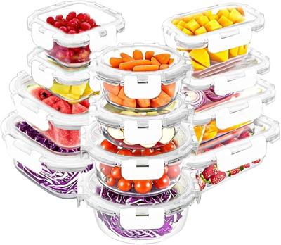Amazon.com: VERONES 12 Packs Glass Food Storage Containers Set, Airtight Glass Lunch Containers, Glass Meal Prep Containers with Lids,Exclusive of BPA