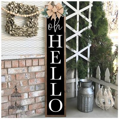 Oh Hello Porch Sign Welcome Wood Porch Sign: Farmhouse Style - the Rustic Nest - Etsy