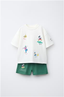 MICKEY MOUSE © DISNEY T-SHIRT & BERMUDA SHORT SET - Blue / Green | ZARA United States