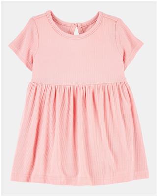 Baby Girl Solid Bodysuit Dress - Pink | Carter’s Oshkosh Canada