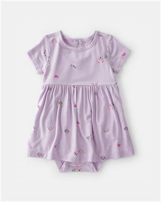 Baby Girl Solid Bodysuit Dress - Pink | Carter’s Oshkosh Canada