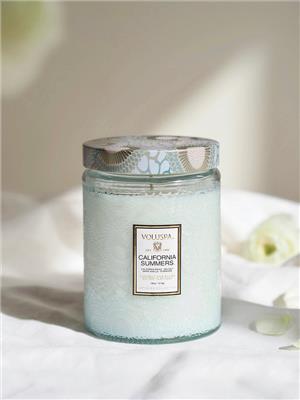 California Summers Embossed Glass Jar Candle | Large