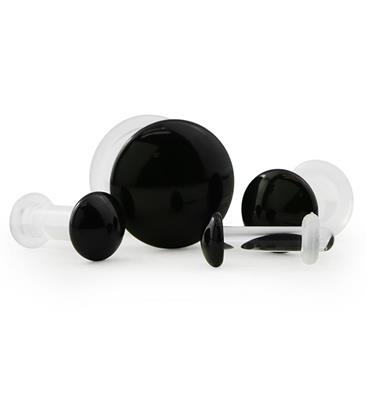 Single Flare Black Glass Plugs (16G - 1)