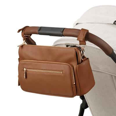 Multitasker Pram Caddy - Chestnut Brown Vegan Leather — OiOi