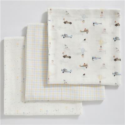 Adventure Muslin Swaddles - Set of Three – Annasimona Kids