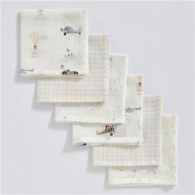 Adventure Muslin Wash Cloths - Set of Six – Annasimona Kids