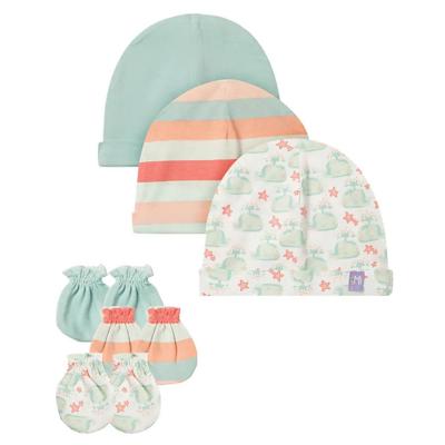 Mi Arcus - Whale Print Infant Cap & Mitten Set (Set of 3) - Cap For Kids