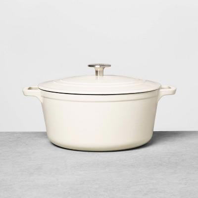 5qt Enameled Cast Iron Dutch Oven Cream - Hearth & Hand™ with Magnolia : Target
