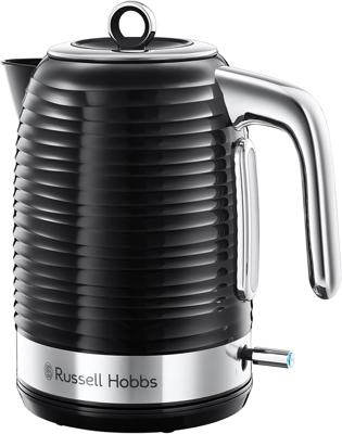 Russell Hobbs Inspire Electric 1.7L Cordless Kettle (Fast Boil 3KW, White premium textured plastic, high gloss finish, Removable washable anti-scale f