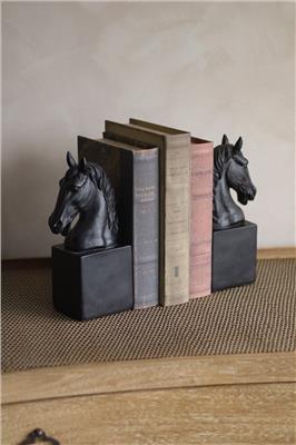 Black Horse Head Bookends - Ivy Grey Interiors