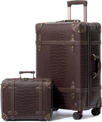 Amazon.com | NZBZ Vintage Luggage Sets of 2, Vintage Suitcase Set for Women and Men, Cute Retro Luggage Sets Vintage Handmade Zipper Retro Trunk Lugga