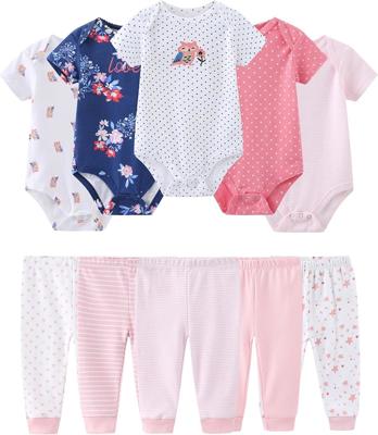 Amazon.com: ZAVBABY Baby Girl Bodysuit and Pant Set Cotton Infant Girls Clothes Newborn Outfits 0-3 Months: Clothing, Shoes & Jewelry