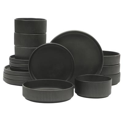 Gibson Elite Deerfield 16-Piece Stoneware Dinnerware Set – Stackable Plates and Bowls, Reactive Glaze, Service for 4 & Reviews - Wayfair Canada