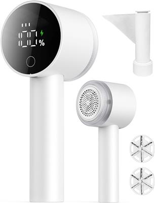 Amazon.com: Fabric Shaver, Lint Remover Rechargeable, Electric Portable Sweater Defuzzer with 3 Speeds, 6 Leaf Blades, Digital LED Display to Remove P