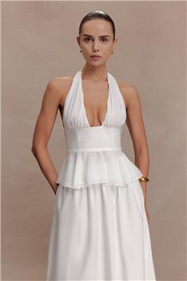 River Halter Neck Sleeveless Top - White | MESHKI