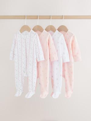 Buy Pink Two Way Zip Baby Sleepsuit 4 Pack (0mths-2yrs) from Next Australia