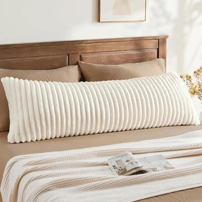 Amazon.com: BEDELITE Fluffy Faux Fur Body Pillow Cover with Zipper, Luxury Plush 3D Striped Pillow Cover 20x54 Inches, Super Soft and Cozy Long Body P