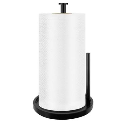 Paper Towel Holder Countertop, Standing Paper Roll Holder with Anti Slip Weighted Base, Stainless Steel Freestanding Paper Towel Holder for Kitchen, B