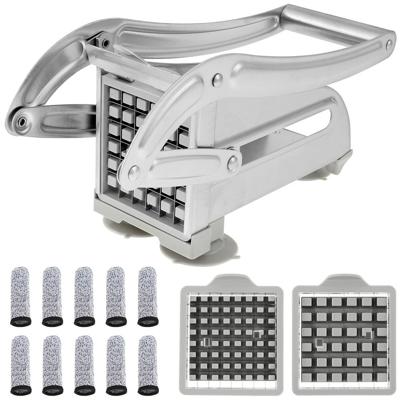 EASTIN French Fry Cutter Stainless Steel Potato Chipper Cutter Handle Reusable Potato Slicer Fry Cutter with 36 / 64 Holes Square Blades Dishwasher Sa