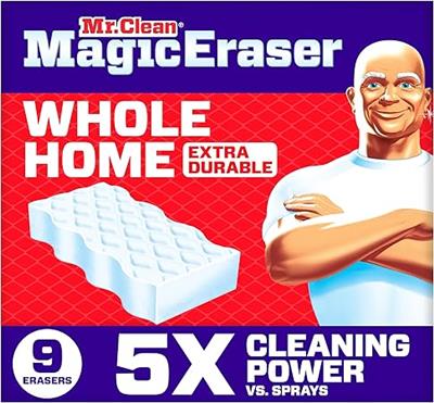 Amazon.com: Mr. Clean Magic Eraser Sponge, All Purpose Cleaner, Cleaning Scrubber, Wall, Sneaker, Kitchen, Bathroom, Shower Cleaner, Cleaning Supplies