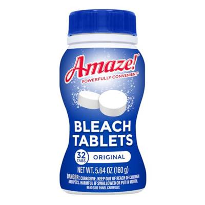 AMAZE Ultra Concentrated Bleach Tablets [32 tablets] - Original Scent - for Laundry, Toilet, and Multipurpose Home Cleaning. No Splash Liquid Bleach A