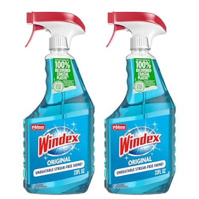 Windex Glass and Window Cleaner Spray Bottle, Packaging Designed to Prevent Leakage and Breaking, Surface Cleaning Spray, Original Blue Scent, 23 Fl O