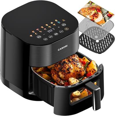 Amazon.com: Air Fryer 14-in-1 with Viewing Window, 6Qt Large Capacity, 392℉ Max Crisp, Airfryer No Filping Dual Heating, Bake, Roast, Dehydrate, Rehea