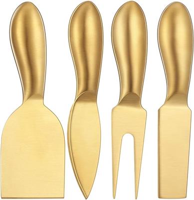 Amazon.com: Patelai 4 Pcs Stainless Steel Cheese Knives Set, Gold Knife Fork Slicer Butter Knife Set for Charcuterie and Cheese Spread Kitchen Cooking