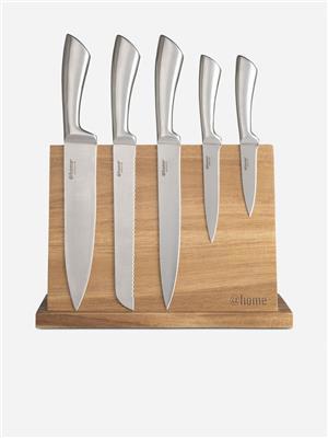 Acacia Wood Knife Block 6 Piece Set | Bash