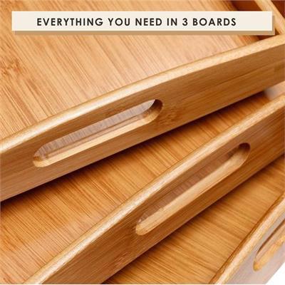 3 Piece Sturdy Rectangle Wooden Tray Set | Shop Today. Get it Tomorrow! | takealot.com