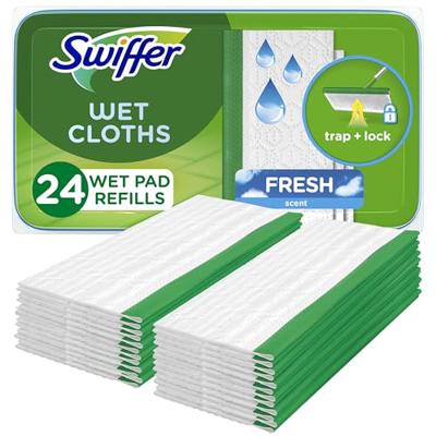 Swiffer Sweep + Mop, Wet Pads Refill, Floor Cleaner for Dirt, Dust, Hair, Cleaning Cloths for Mopping Home, Bathroom, Kitchen, All Purpose Multi-Surfa