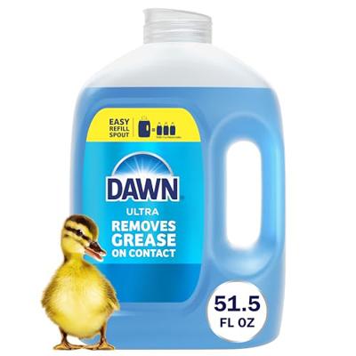 Dawn Ultra Original Dish Soap Refill Jug, Large Size Blue Liquid Dishwashing Detergent, Powerful Dish Soap for Grease, 51.5 oz