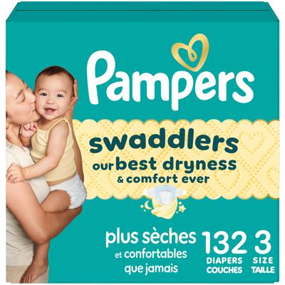 Pampers Swaddlers Diapers, Size 3 (13-26 lbs), Absorbent, Keeps Baby Dry and Comfortable, Skin Safe Disposable Baby Diaper - Walmart.ca