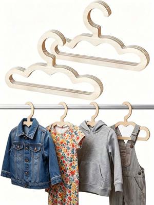 OBOVAY 5/10/20pcs Round-Corner Cloud-Shaped Wooden Baby Clothes Hangers, Suitable For Baby Clothes Hanging, Bedroom Decor, Girls Room, Room Arrangeme