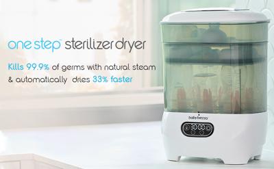Baby Brezza Bottle Sterilizer and Dryer Advanced – 33% Faster - Largest Capacity Steam Sanitizer - Universal Sterilization Machine for All Bottles + P