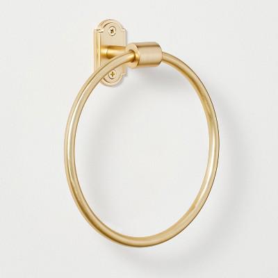 Classic Metal Towel Ring Brass Finish - Hearth & Hand™ with Magnolia: Zinc & Aluminum Bathroom Holder : Target