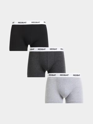 Redbat Mens 3 pack Multicolour Grey Trunk | Bash