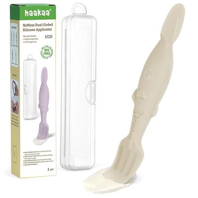 Amazon.com : haakaa Baby Diaper Cream Spatula, NoMess Dual-Ended Silicone Diaper Rash Cream Applicator with Hygienic Case, Butt Spatula for Baby : Bab