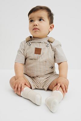 Latte Organically Grown Cotton Railroad Overall - Overalls & Rompers | Country Road