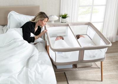 products bondi-beechwood-twin-bassinet - deltachildren