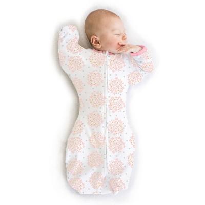 SwaddleDesigns Transitional Swaddle Sack Wearable Blanket - Pink Heavenly Floral - M - 3-6 Months: 100% Cotton, Mitten Cuff, Crew Neckline : Target