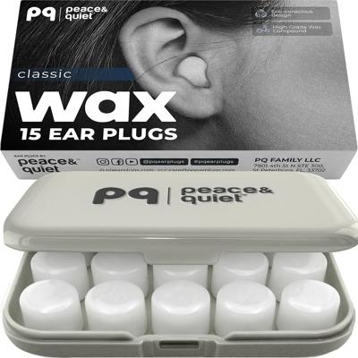 Amazon.com: Peace&Quiet PQ Wax Ear Plugs for Sleeping, Silicone, Classic, 15 Count | Soft Moldable Earplugs for Noise Reduction, Side Sleepers, Snorin