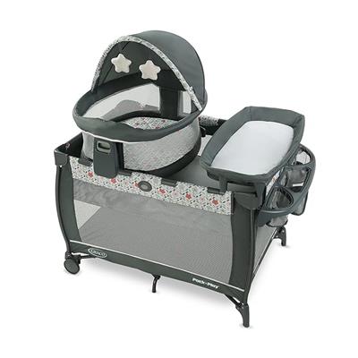 Amazon.com : Graco® Pack ’n Play Travel Dome LX Playard – Raised Portable Bassinet, UV‑50 Canopy, Changer & Storage, Annie : Baby